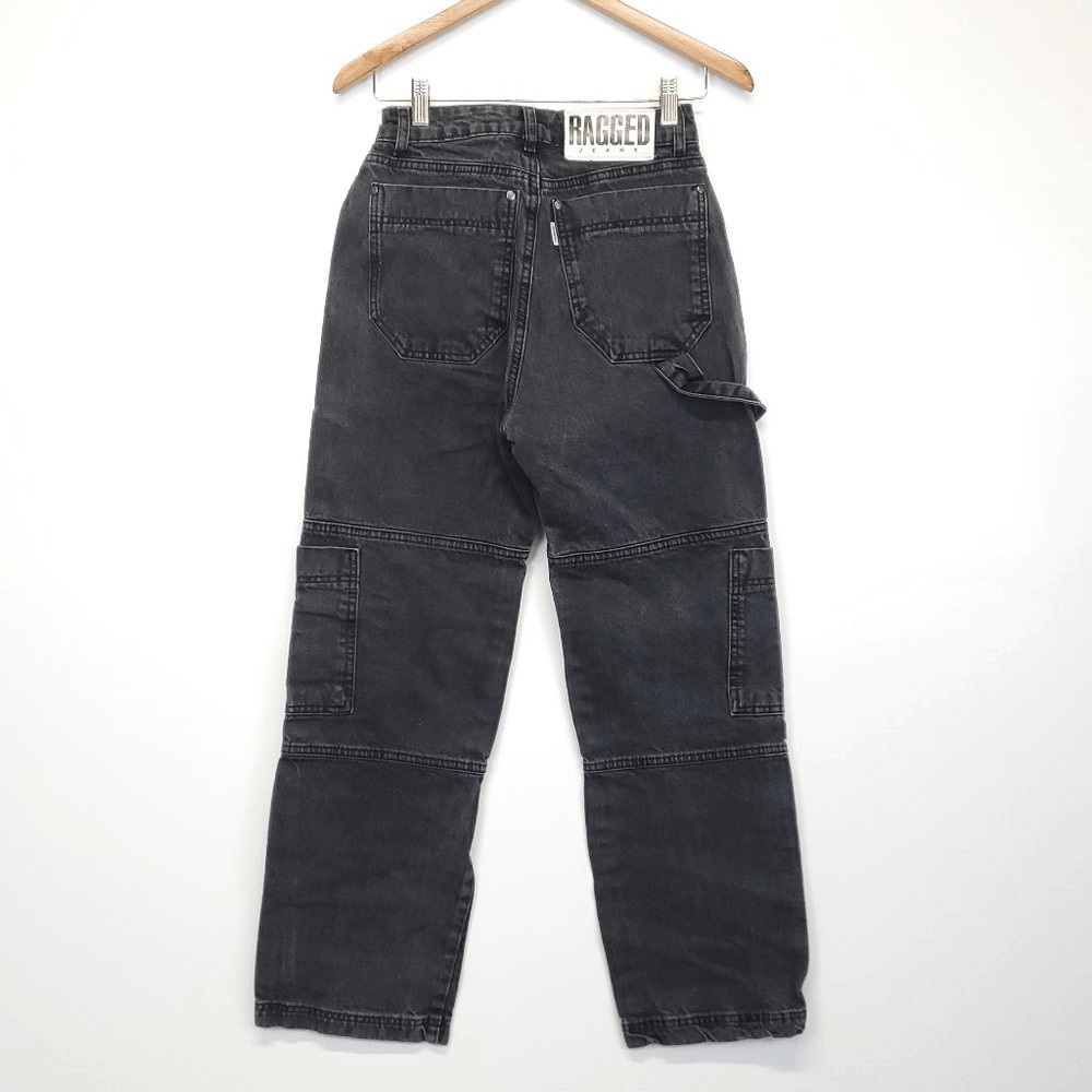 Ragged Black Straight Leg Women's Jeans - Picture 3 of 9